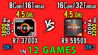 Ryzen 7 3700x vs Ryzen 9 5950x Test in 12 Games or R9 5950x vs R7 3700x OC [upl. by Ramahs]