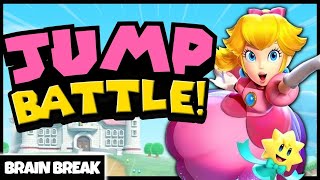 Peach Jump Battle  Brain Break  Mario Jump Challenge  Just Dance  Freeze Dance [upl. by Pfeffer]