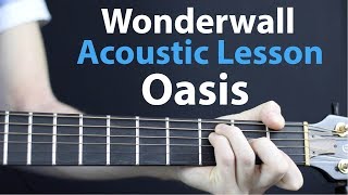 Oasis  Wonderwall Acoustic Guitar Lesson  Easy Beginner tutorial [upl. by Aninnaig403]