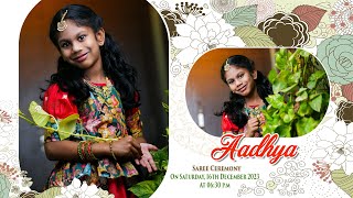 Aadhya  Saree Function On Saturday 16th December 2023 At 0630 pm [upl. by Nnaear]