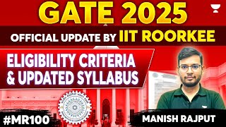 GATE 2025  Official Update by IIT Roorkee  Eligibility Criteria amp Updated Syllabus  Manish Rajput [upl. by Htirehc]