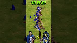 50 Elite Teutonic Knights vs 50 Elite Kamayuks AoE2 Shorts ageofempires gaming [upl. by Queen]