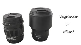 Compare the Voigtlander 75mm F15 and Nikon 85mm F 18 lens [upl. by Willabella]