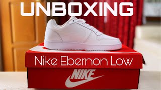 UNBOXING NIKE EBERNON LOW  AIR FORCE ONES CHEAP ALTERNATIVE nike sneakers unboxing [upl. by Carlynn821]