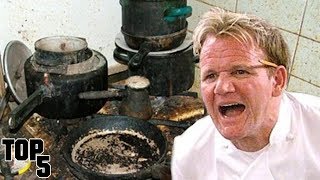 Top 5 Most Shocking amp Dirtiest Restaurants In Kitchen Nightmares [upl. by Klara]