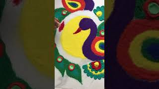 Peacock rangoli 🪔shortvideoyoutube [upl. by Ehcar709]