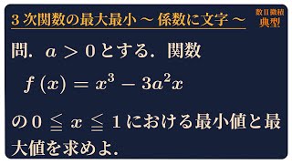 係数に文字を含む3次関数の最大最小 [upl. by Netsrijk]