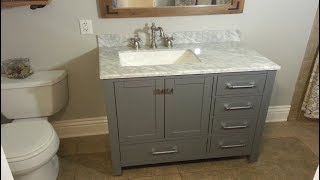 How To Replace A Bathroom Vanity  The Handyman [upl. by Hatty]