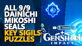 All Dainichi Mikoshi Seal Genshin Impact Key Sigil Locks Puzzles [upl. by Kursh]