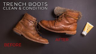 Oak Street Trench Boot  Cleaning and Conditioning With Tanners Blend [upl. by Marcell630]