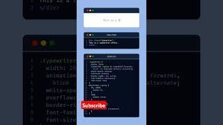 Typewriter Effect with Html Css music viralvideo coding htmlcss cybertech [upl. by Crissy]