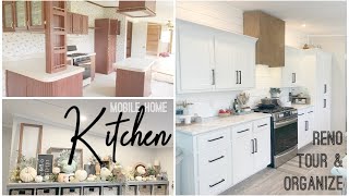 Mobile Home Makeover  Modern Farmhouse Kitchen  DIY and Organization [upl. by Eniaj]