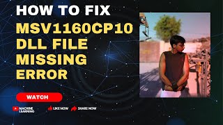 msv1160cp10 dll How to Fix msv1160cp10 dll Files Missing Error In Windows 1087 100 Works 2023 [upl. by Dorey]