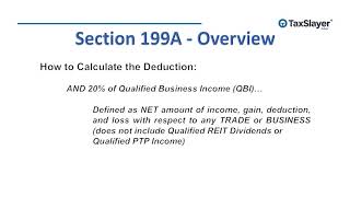 Section 199A Qualified Business Income Deduction [upl. by Sinegra47]