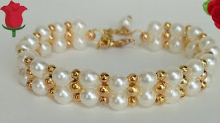 Diy bead bracelet  bracelet making tutorial  how to make easy bracelet [upl. by Moskow]