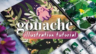 Acrylic Gouache Illustration  Tutorial [upl. by Manaker975]