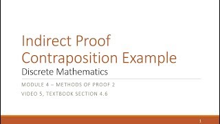 M4 V5 Indirect Proof by Contraposition Example [upl. by Eux]