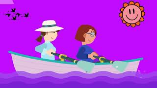 Row Row Row your Boat Gently Down the stream Nursery rhyme with lyrics for kids and Toddlers [upl. by Paderna370]