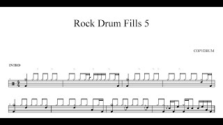 Rock Drum Fills  Drum Sheet Music [upl. by Urien]