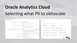 Selecting what PII to obfuscate in Oracle Analytics [upl. by Nyrret770]