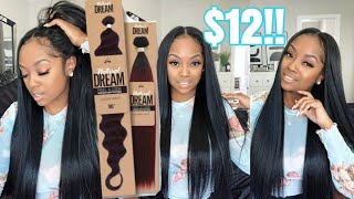 How To Natural quick weave with middle part leave out [upl. by Mirabelle]