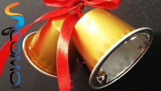 Hacer adornos de Navidad con cápsulas de Nespresso  Campanas [upl. by Kape]