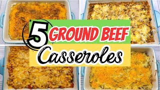 5 Amazing Super Easy Ground Beef Casserole Dishes  Quick amp Easy Dinner Recipes [upl. by Ponton914]