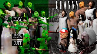 All Bosses vs Zombie Bosses Granny Animation Full Gameplay [upl. by Yenttirb]