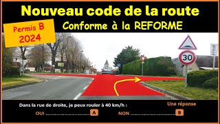 TEST Nouveau code de la route 2024 conforme à la nouvelle réforme GRATUIT n° 95 [upl. by Anchie]