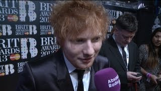 BRITs 2013 Ed Sheeran Interview [upl. by Yenduhc518]