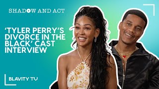 Tyler Perrys Divorce In The Black Cast Interview with Meagan Good and Cory Hardrict [upl. by Luar]