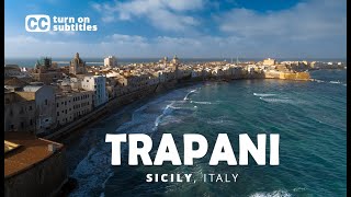 Discover TRAPANI Sicily subtitles drone footage 4K Italy from above 🌅🏖️ [upl. by Chessa]