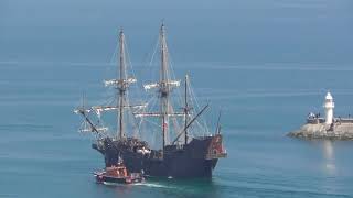 The Departure Of El Galeon From Brixham 08052018 [upl. by Zzahc606]