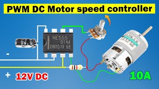 DIY DC motor speed controller using 555 IC Motor control using PWM [upl. by Juta]