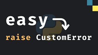 How To Create Custom Exceptions In Python [upl. by Rolanda]