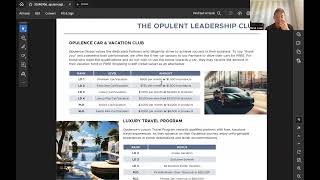 Opulence Global Compensation Plan  Part 10 Car amp Vacation Club Luxury Travel Program ORS RLD [upl. by Yelha]