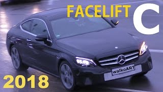 Mercedes Erlkönig CClass CKlasse Coupe Facelift prototype 2018 C205 on the road 4K SPY VIDEO [upl. by Ztnaj]