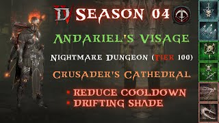 Diablo 4  S04  Rapid Fire x Andariels Visage Crusaders Cathedral NMD 100 Drifting Shade [upl. by Netsyrc479]