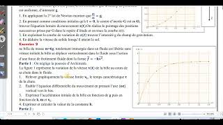 Enoncé et correction dexercice 1 Série n 7 chute libre verticale dun solide de masse m [upl. by Elleinaj702]