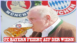 FC Bayern feiert auf der WiesnDie besten Bilder Hoeneß schmeckt’s Spielerfrauen kommen im Dirndl [upl. by Cirdahc]