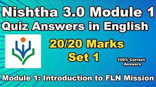 NISHTHA 30 Module 1 Quiz Answers in English  Introduction to FLN Mission  Module 1 Quiz Answers [upl. by Dougall]