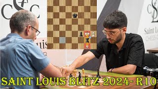 CARO KANN Leinier Dominguez vs Alireza Firouzja  Saint Louis Blitz 2024  R10 [upl. by Adnoloy]