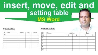 How to insert move and edit table in MS Word  Insert table and draw table [upl. by Neelie971]