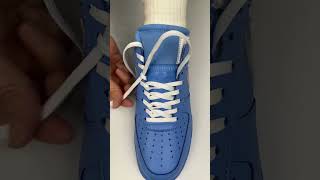 How to lace your sneakerAir Force 1 Low Offwhite Mca University Bluesneakerheadlife [upl. by Eibob]