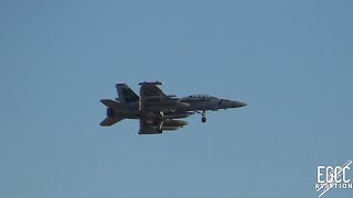 US Navy EA18G Growler VAQ135 Livery Landing at Nellis AFB [upl. by Haral]