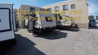 2018 Coachman Clipper 17BHS 3300 lbs with a slideout [upl. by Acinhoj638]