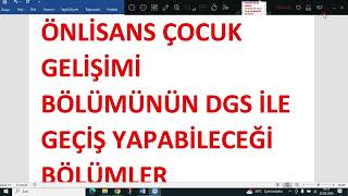 ÖNLİSANS ÇOCUK GELİŞİMİ BÖLÜMÜNÜN DGS İLE GEÇİŞ YAPABİLECEĞİ BÖLÜMLER 2025 [upl. by Limaa493]