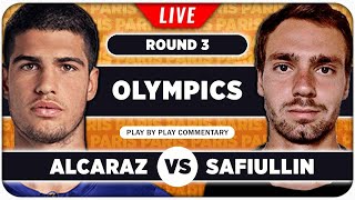 ALCARAZ vs SAFIULLIN • Paris Olympics 2024 • LIVE Tennis Play by Play Stream [upl. by Nailil]