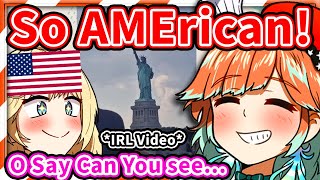 Ame Singing US Nation Anthem In Of The Statue of Liberty 【HololiveEN】 [upl. by Ellednek381]