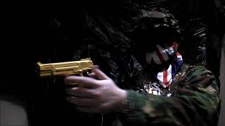 Airsoft review of the G20 springpowered M945 pistol by Galaxy fully gold [upl. by Hootman]